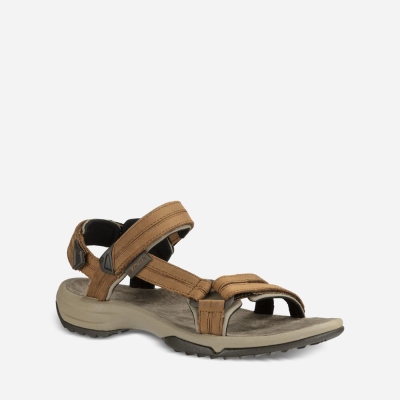 Teva Terra Fi Lite Leather - Women's Teva Hiking Sandals - Brown | India (TVCK29187)